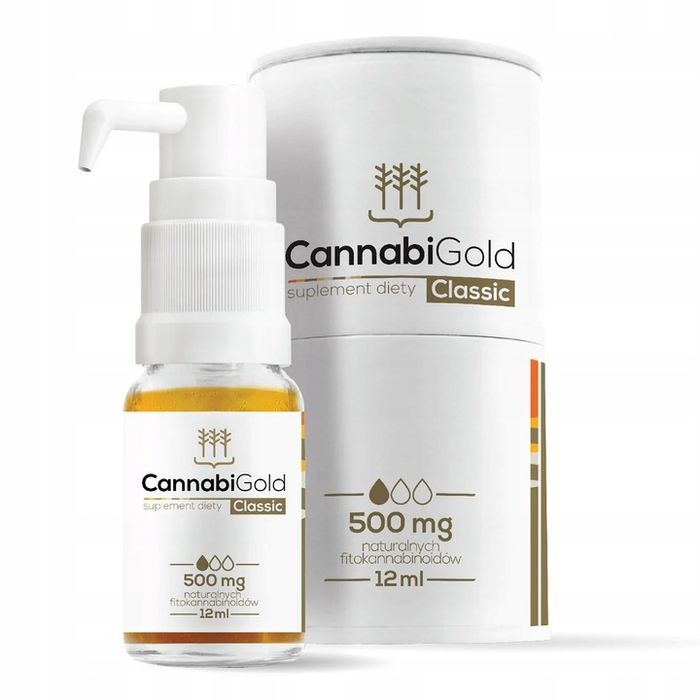 Olejek konopny CBD 5% 500 mg CannabiGold Classic 12 ml