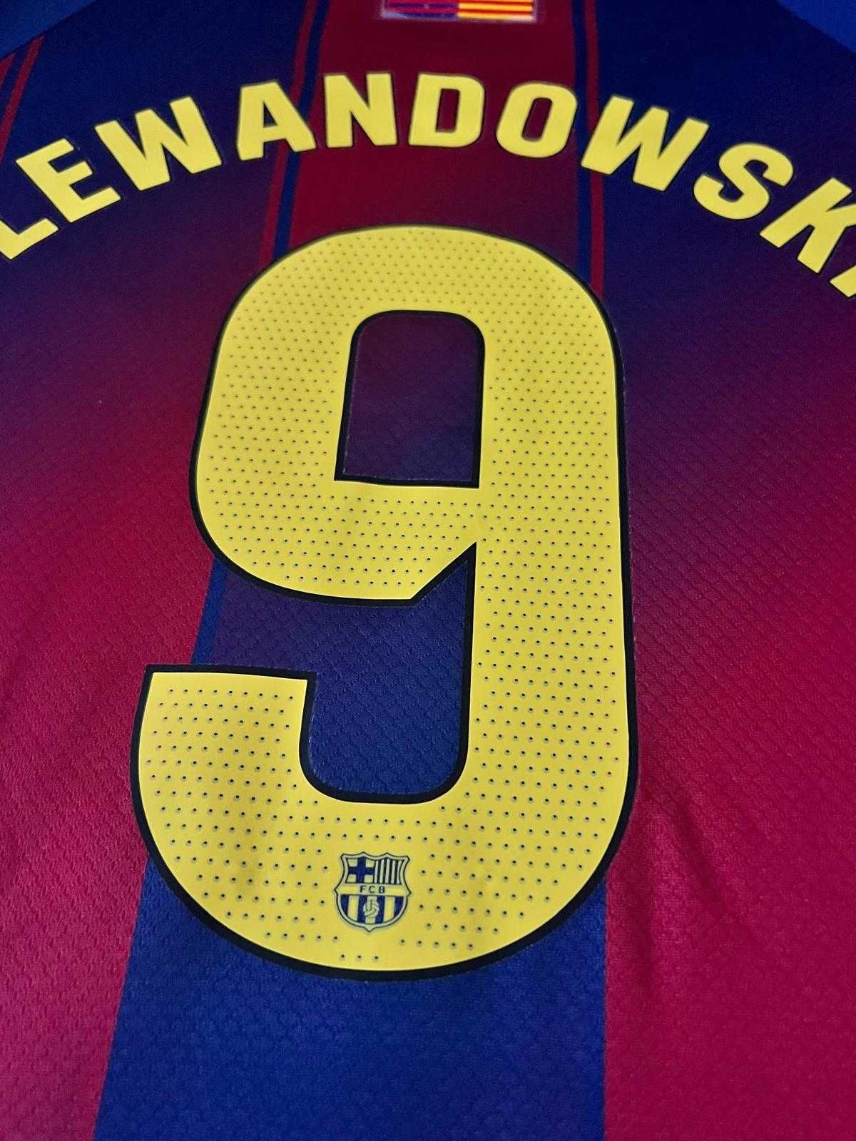 FC Barcelona Lewandowski Nr 9 Strój Zestaw Komplet na wzrost 145-155cm