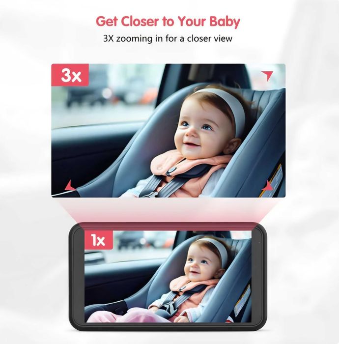 Kamera do obserwacji dziecka w aucie Luckview BM2 1080 HD 5.2 cala