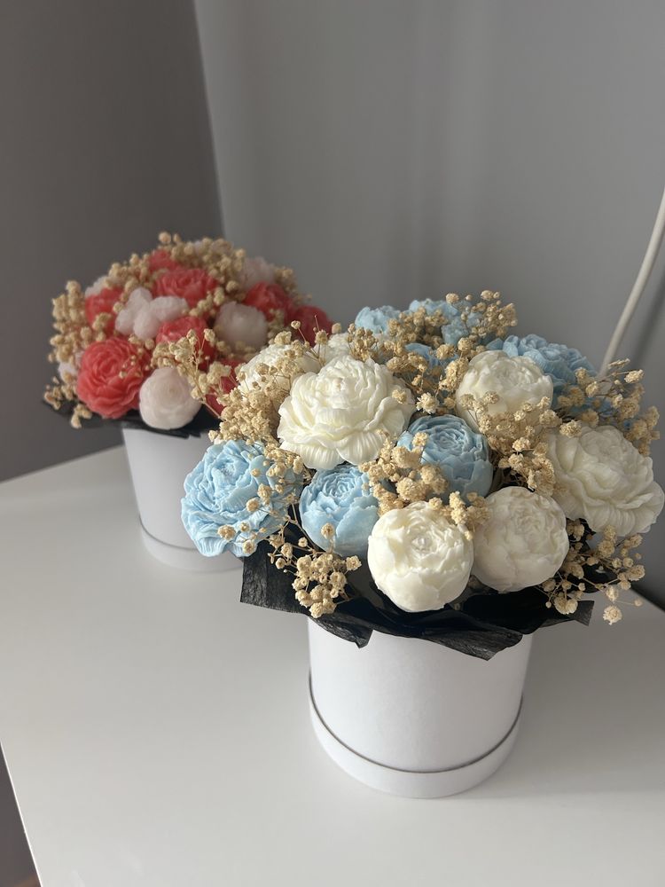 Flower box z kwiatow wosku sojowego