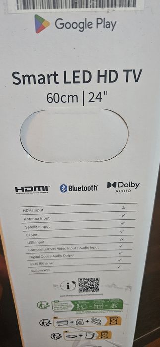 NOWY telewizor Sharp android TV 24" Smart LED HD TV (24FH2EA)