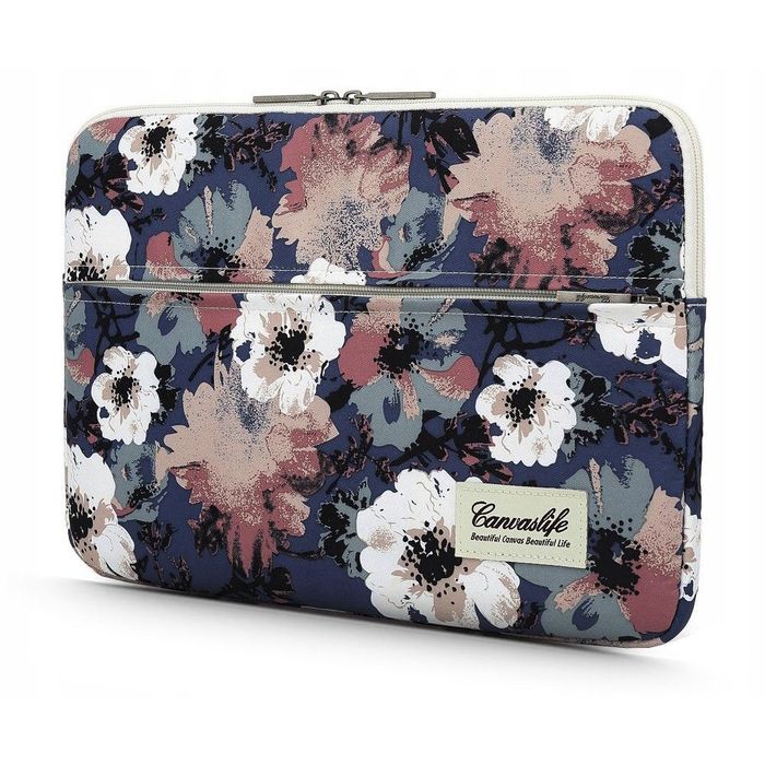 Canvaslife Etui Na Laptopa 13-14 Cal Blue Camellia Kwiatowy Design