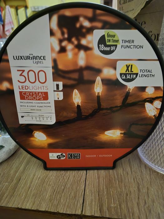 Łańcuch świetlny/ kryształowe krople/ sznur