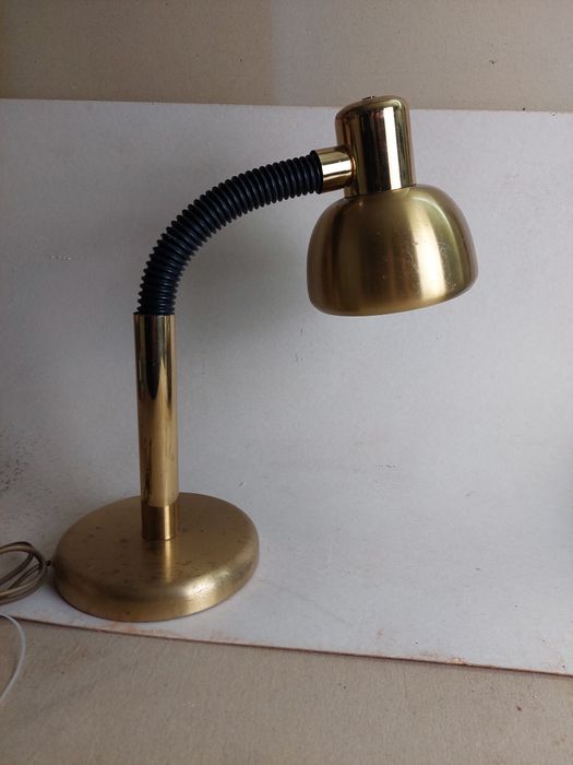 Lampa biurkowa vintage antyczne złoto unikat – retro klimat loft 40 cm