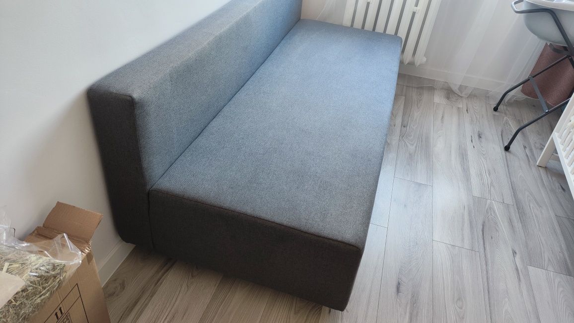 Sofa rozkładana 3-osobowa, jasnoszara z funkcją spania