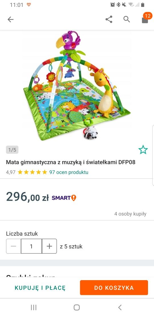 Mata edukacyjna Fischer price swiecacy grajacy tukan tanio czysciutka