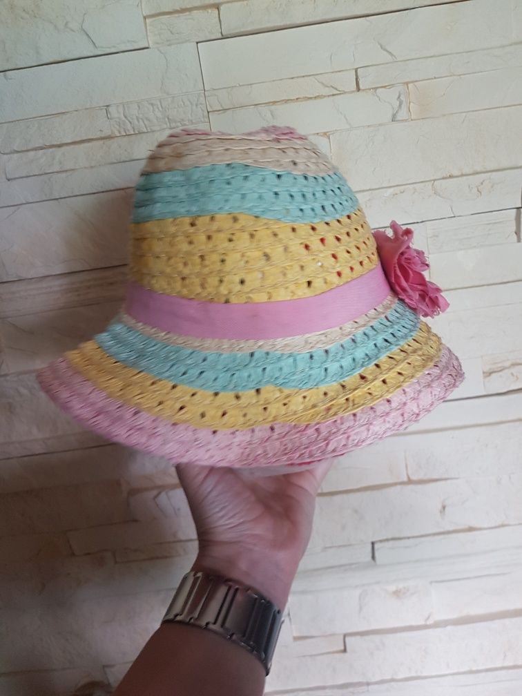Kapelusik-kot kotek oraz kapelusz w kolorowe paski H&M 92-104