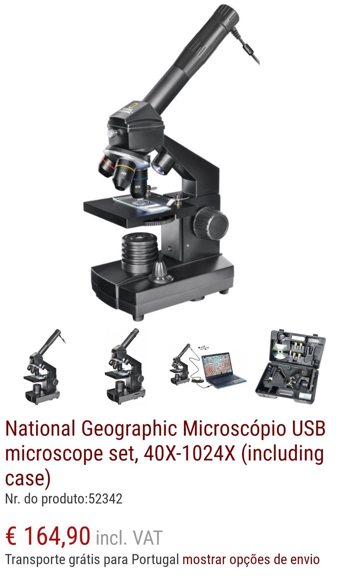 Microscópio 40X - 1280X