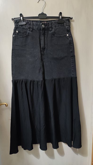 Джинсова спідниця з фатіном сіткою