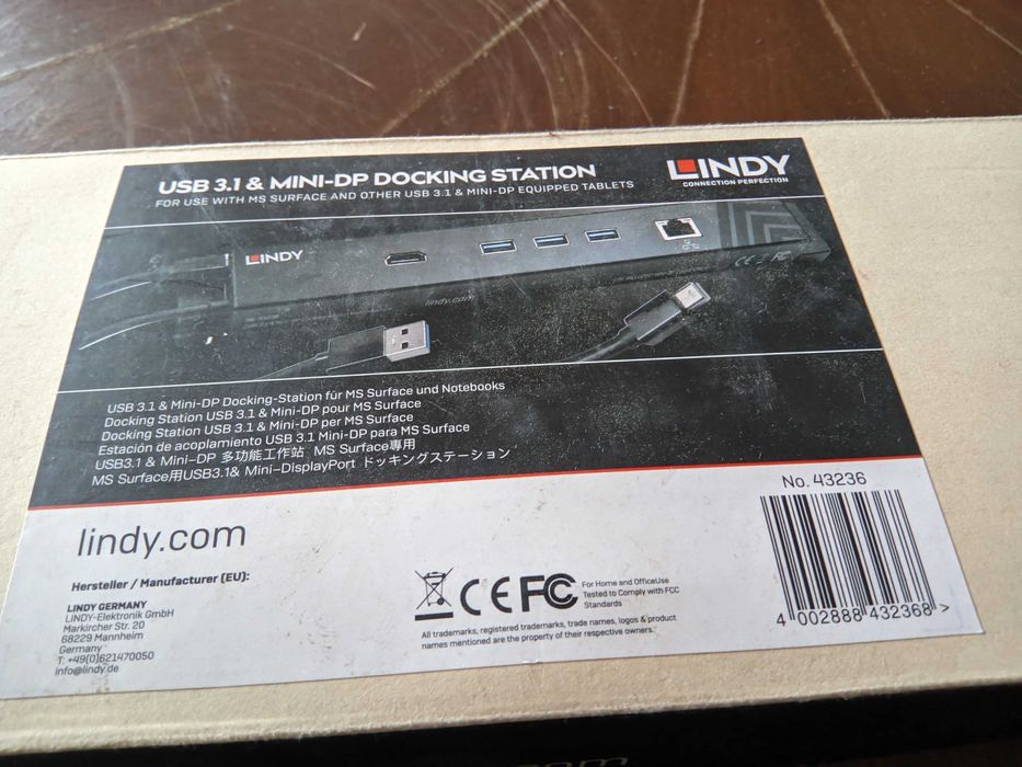 Stacja dokujaca Lindy 43236 USB 3.1 + Mini DP