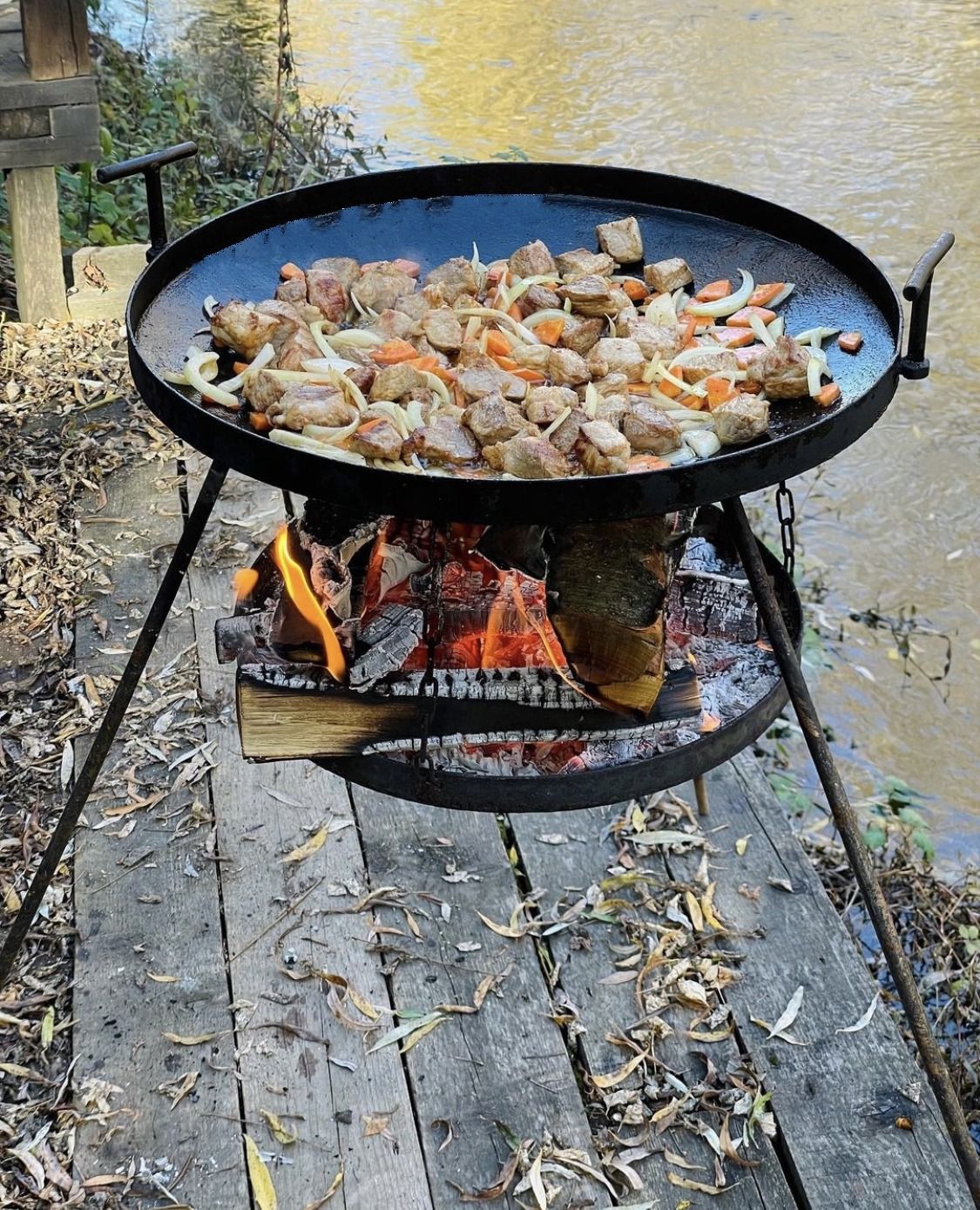 Сковорідка з підставкою для вогню Садж 50 см з кришкою!