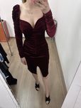 Burgundowa sukienka shein