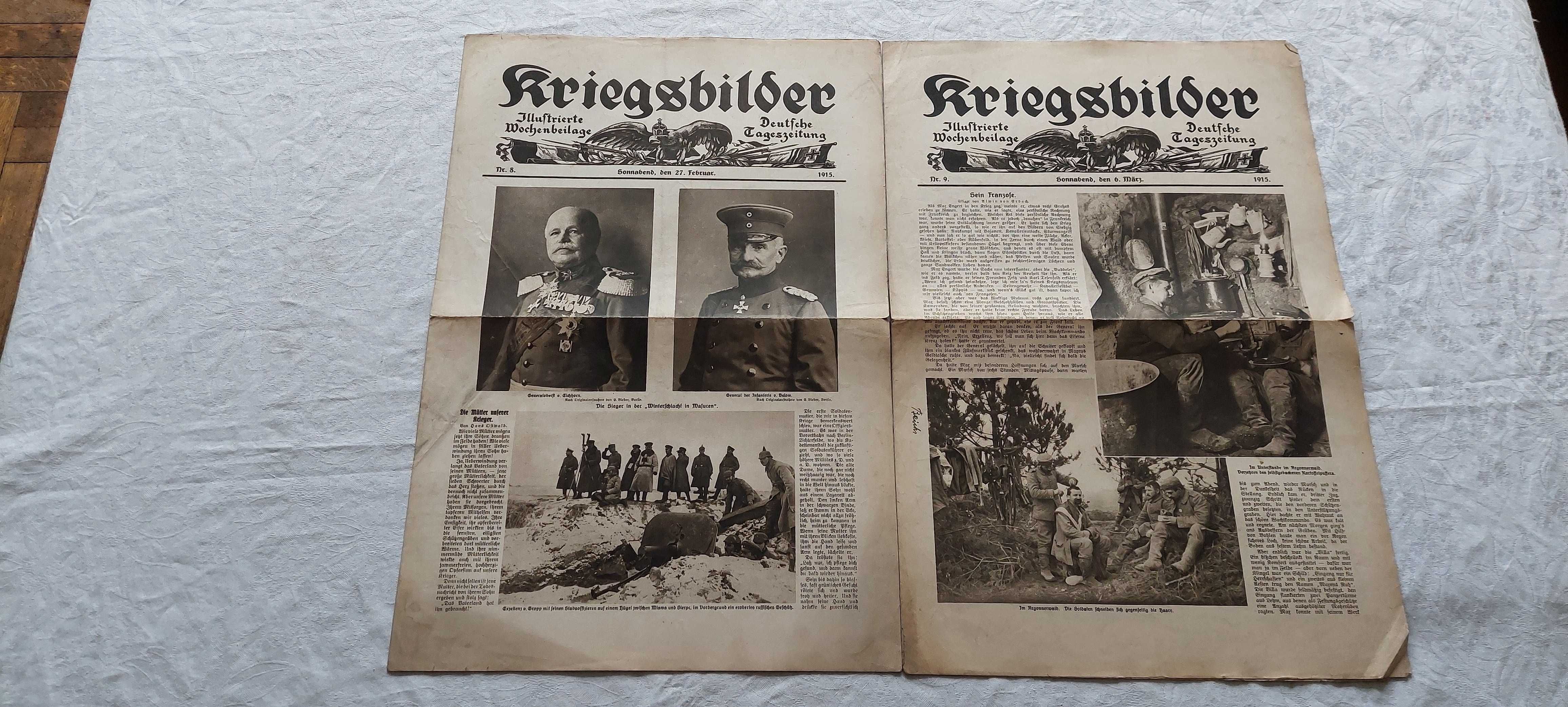 Kriegsbilder (nr 8,9) 1915 -pruska gazeta wojenna