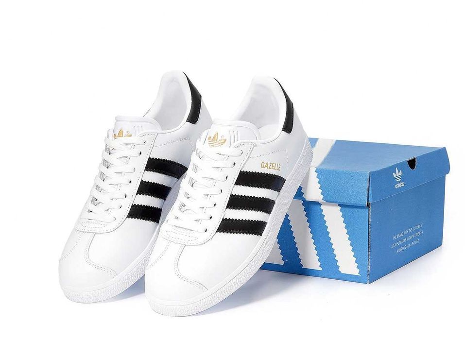 Кросівки Adidas Gazelle White/Black premium