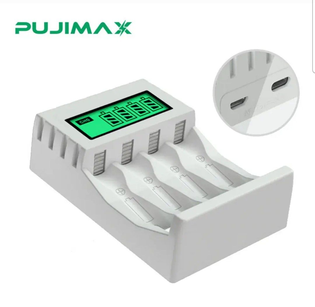 Зарядний пристрій Pujimax LCD-005 на 4 слоти для акумуляторів