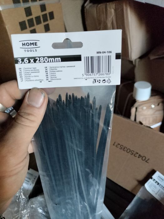 Хомут стяжки пластиковий 3.6 x 280 мм 100 шт. Чорний