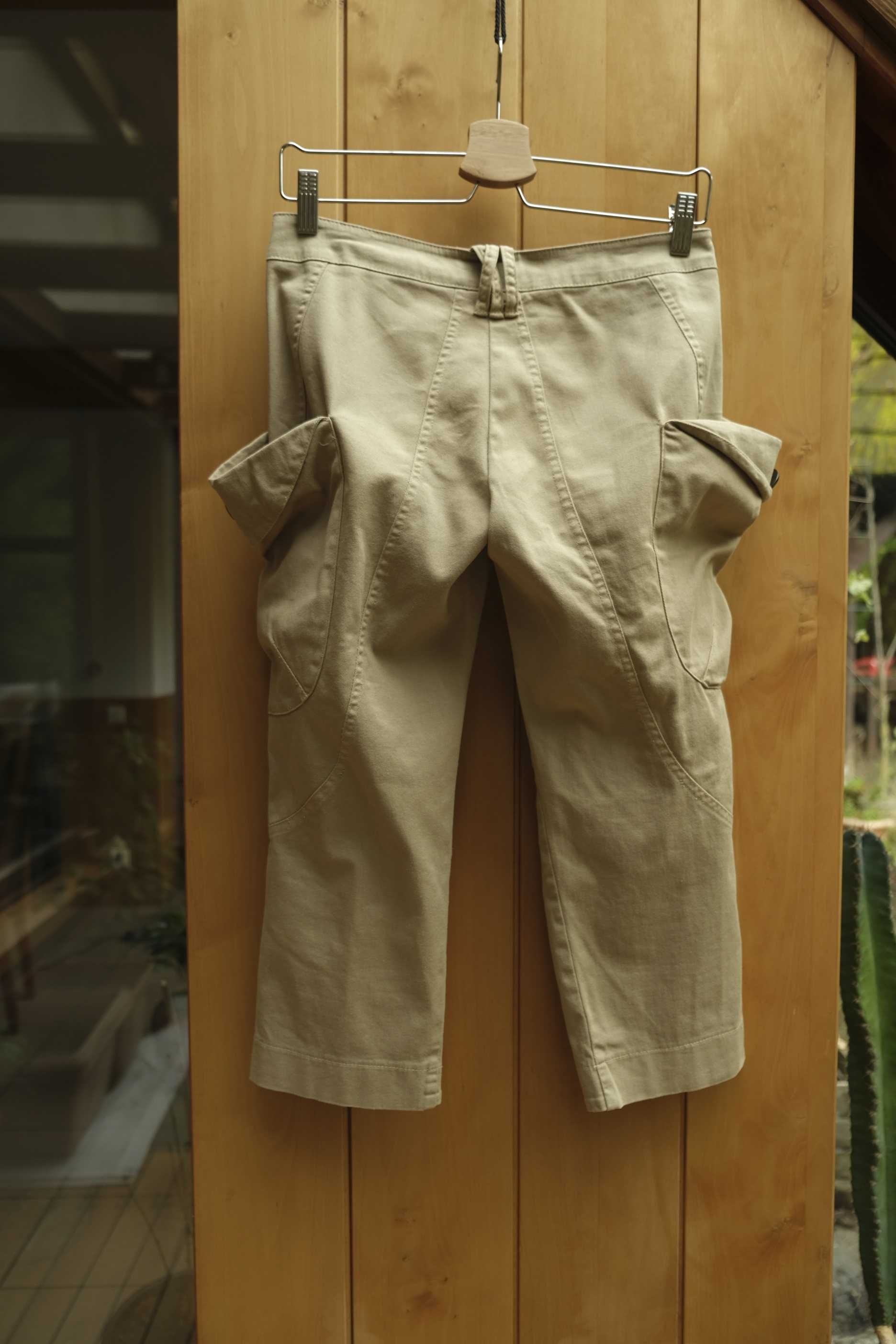 rybaczki letnie spodnie vintage Rinascimento jeździeckie kieszenie