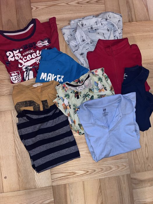 Paka ubranka dzieci chlopiec 128 zestaw 122 spodnie bluza 6-8 lat