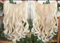 Syntetyczne włosy klipsy loki blond 2szt