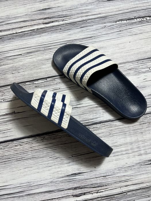 Adidas тапочки синие оригинал размер 47 italy шлепанцы тапки