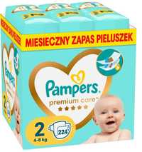 Pieluszki Pampers Premium Care 4-8kg Rozmiar 2 224 szt. Made In Poland