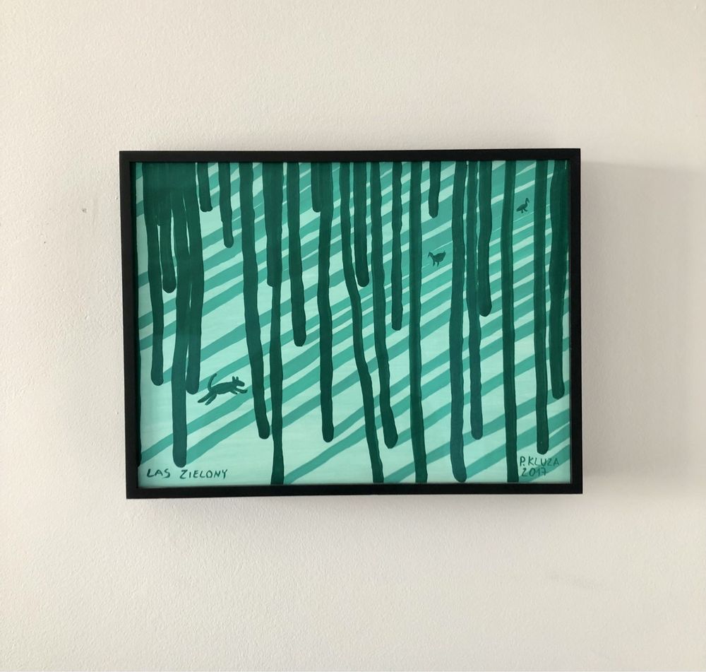 Obraz  akwarela Paweł Kluza las sztuka art