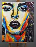 Duży oryginalny kolorowy obraz olejny na płótnie stylu street pop art
