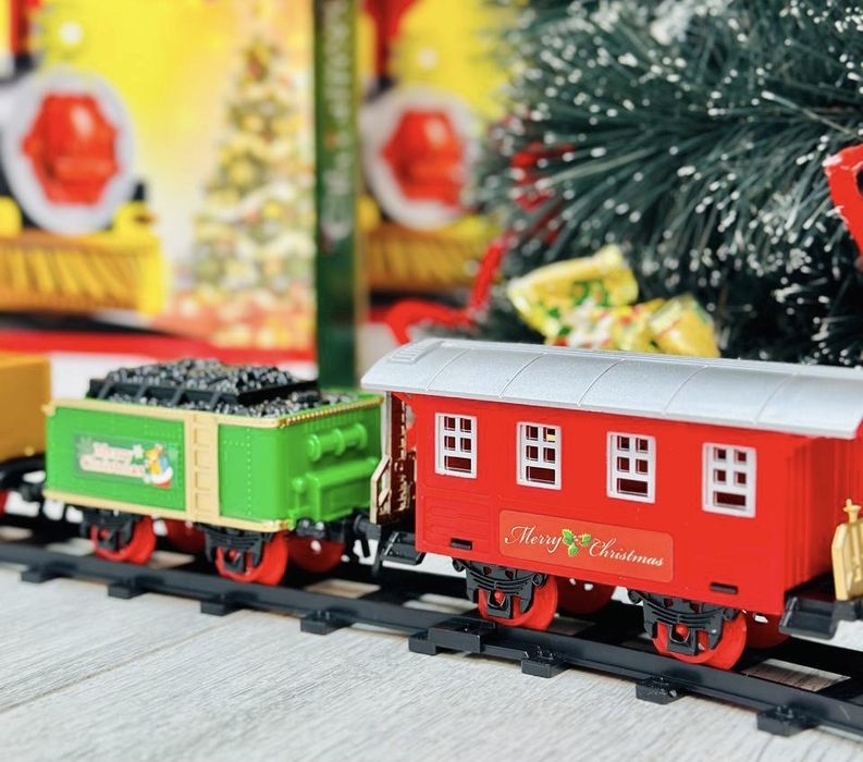 Залізна дорога поїзд різдвяна залізниця з світлом і звуком