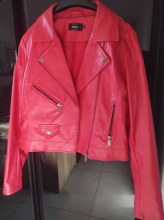 Only kurtka skórzana ramoneska czerwona 36