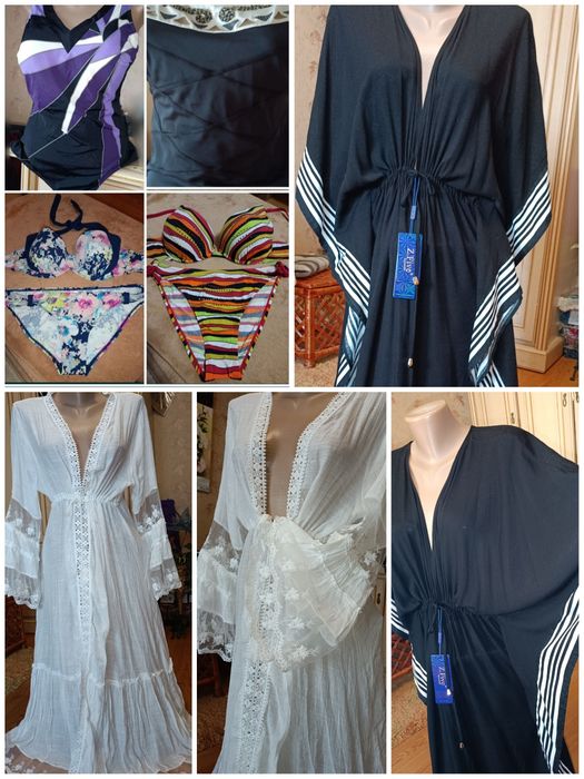 Купальник жіночий і халат пляжний/для нареченої