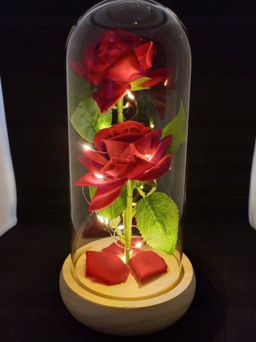 Wieczna Róża W Szkle Świecąca Led Prezent Na Dzień Matki, Kobiet Dla M