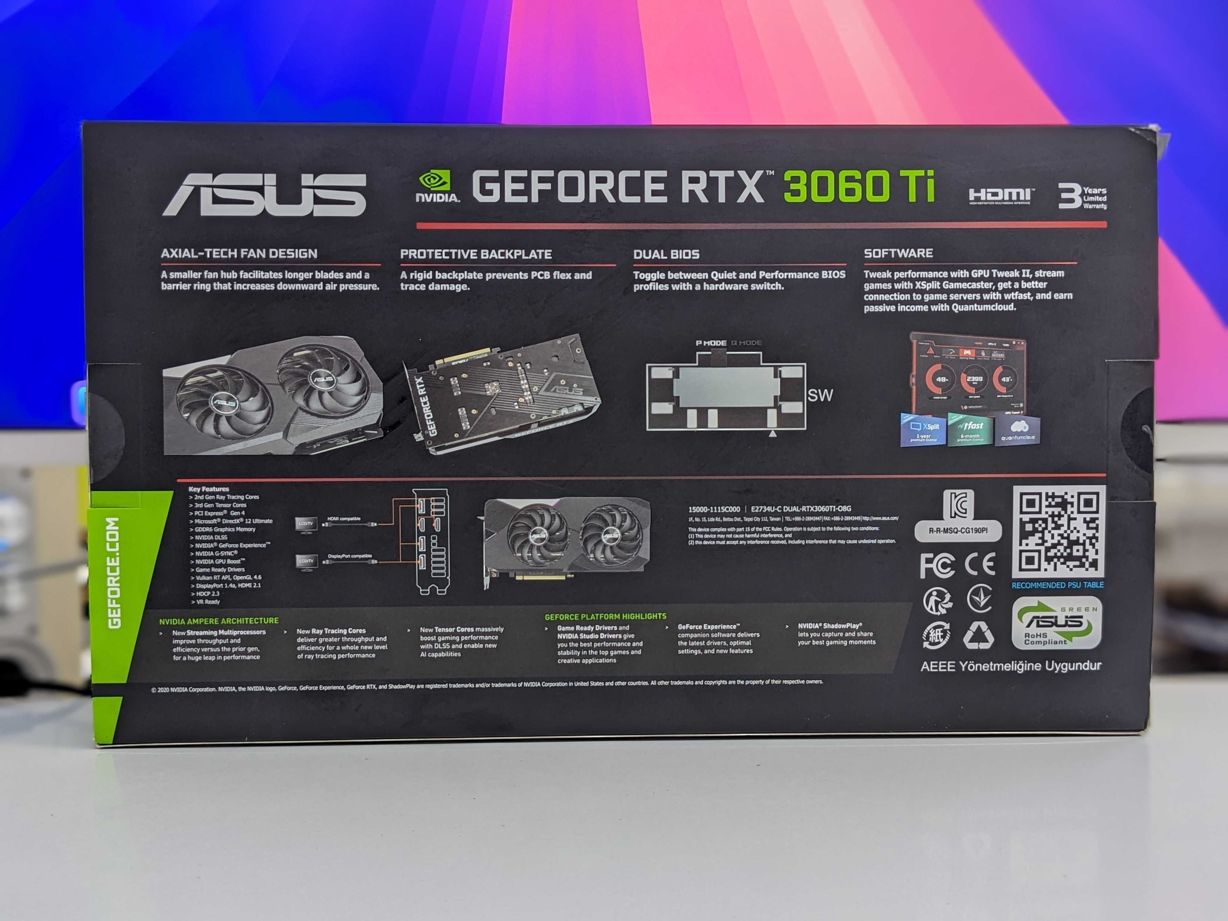 Відеокарта Asus GeForce RTX 3060 Ti Dual OC Edition V2 LHR 8GB GDDR6