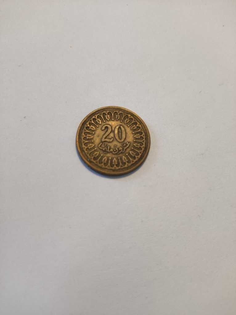 Moneta 20 milimów milim 1983 Tunezja