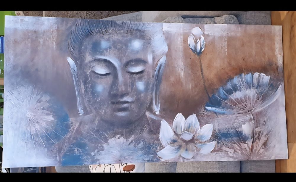ZEN Budda i Lotos - obraz olejny 140cm Unikalny