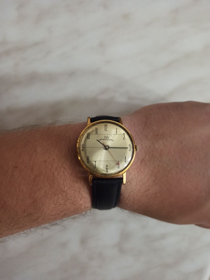 Часы луч тонкие позолота ау, годинник СССР