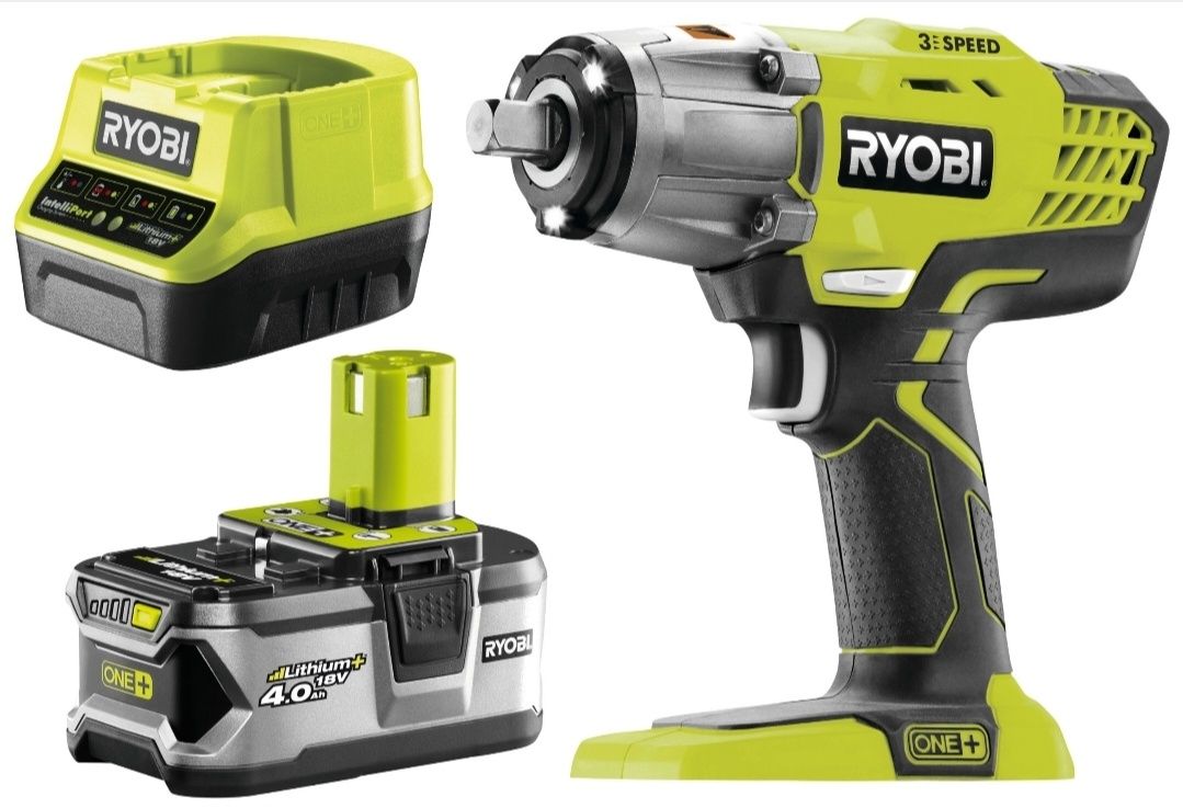 RYOBI KLUCZ UDAROWY 18V R18IW3  400NM +aku 4 Ah + ład nowe