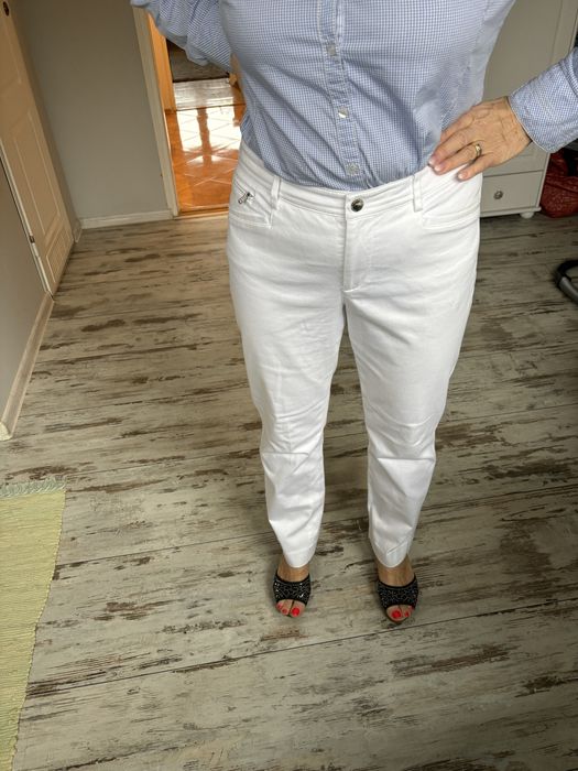 Ralph Lauren biale spodnie chinosy chinos eleganckie bawelna