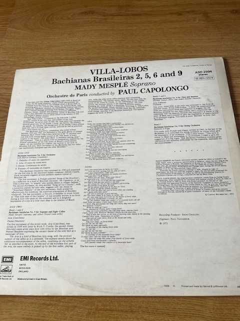 vinil Villa-Lobos: Bachianas Brasileiras