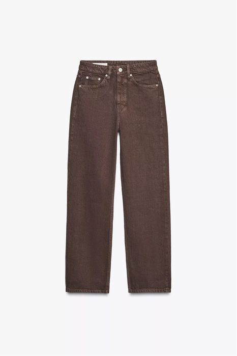 Джинси шоколадного коричневого кольору ZARA мом