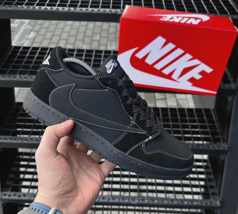 Кроссовки Найк мужские кожаные нубук черные Nike замшевые