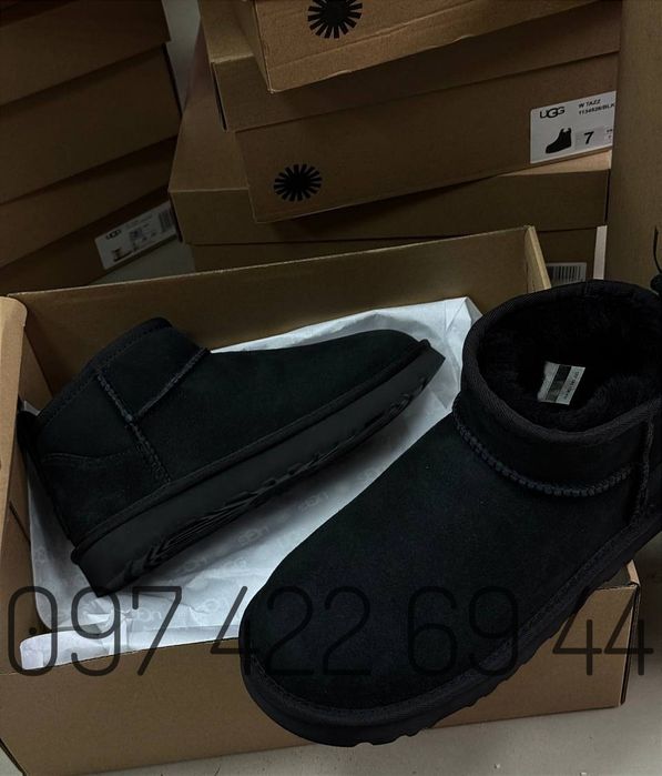 Ugg Classic Ultra Mini Grey Жіночі Ugg Замш/Овчина Уггі Ugg