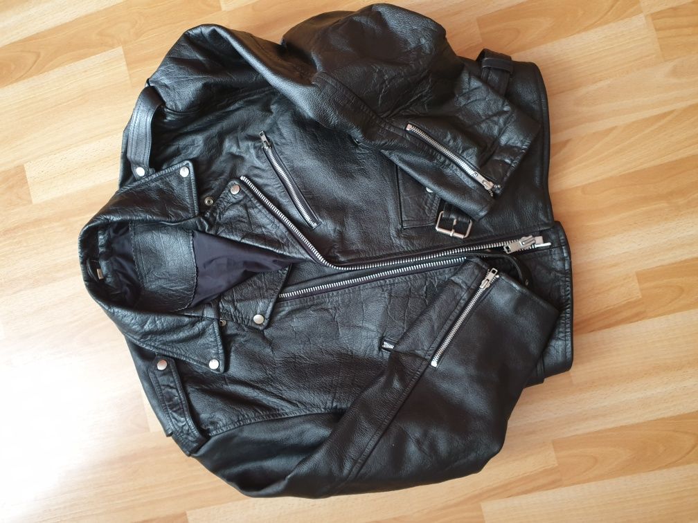 Kurtka ramoneska motocyklowa real leather skórzana