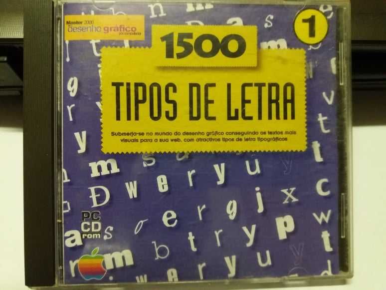 Software cd-rom desenho gráfico -1500 tipos de letra