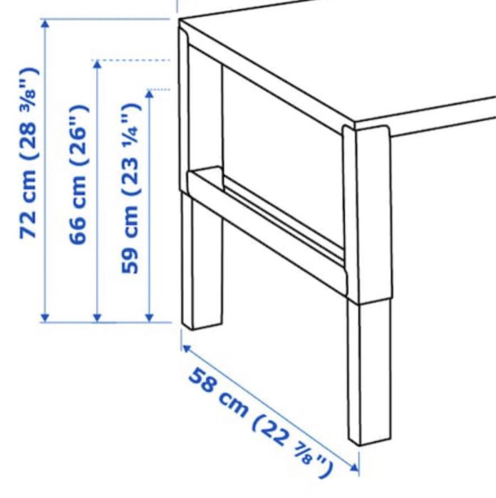 Biurko białe regulowane 128x58 cm, wys. 59-72