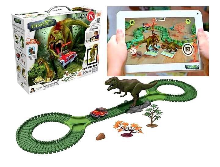 Dino Mundi 3D Atak Tyranozaura Tor Przeszkód   120 el klocki  interakt