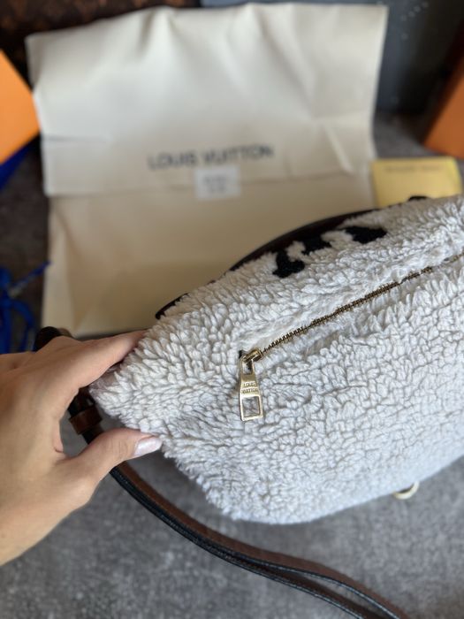 Бананка сумка жіноча луі вітон louis vuitton teddy меховая женская