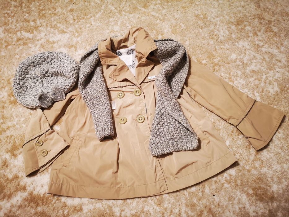 Kurtka płaszczyk 110 lekka na wiosnę lato plus komplet beret szalik