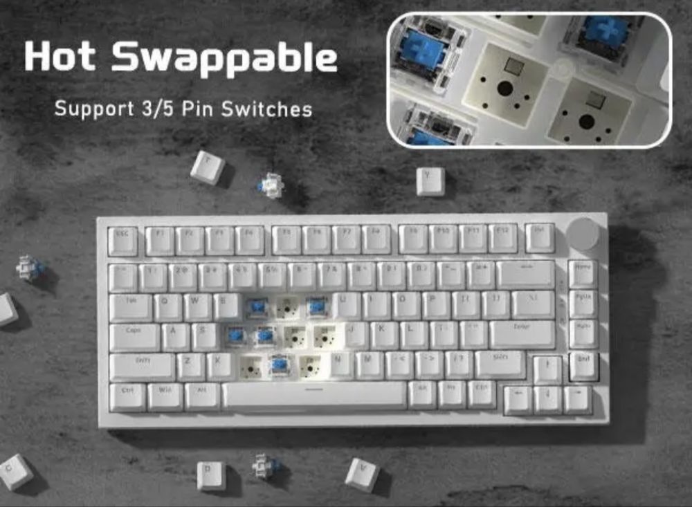 Ігрова механічна клавіатура AJAZZ AK820 WHITE , із підсвіткою