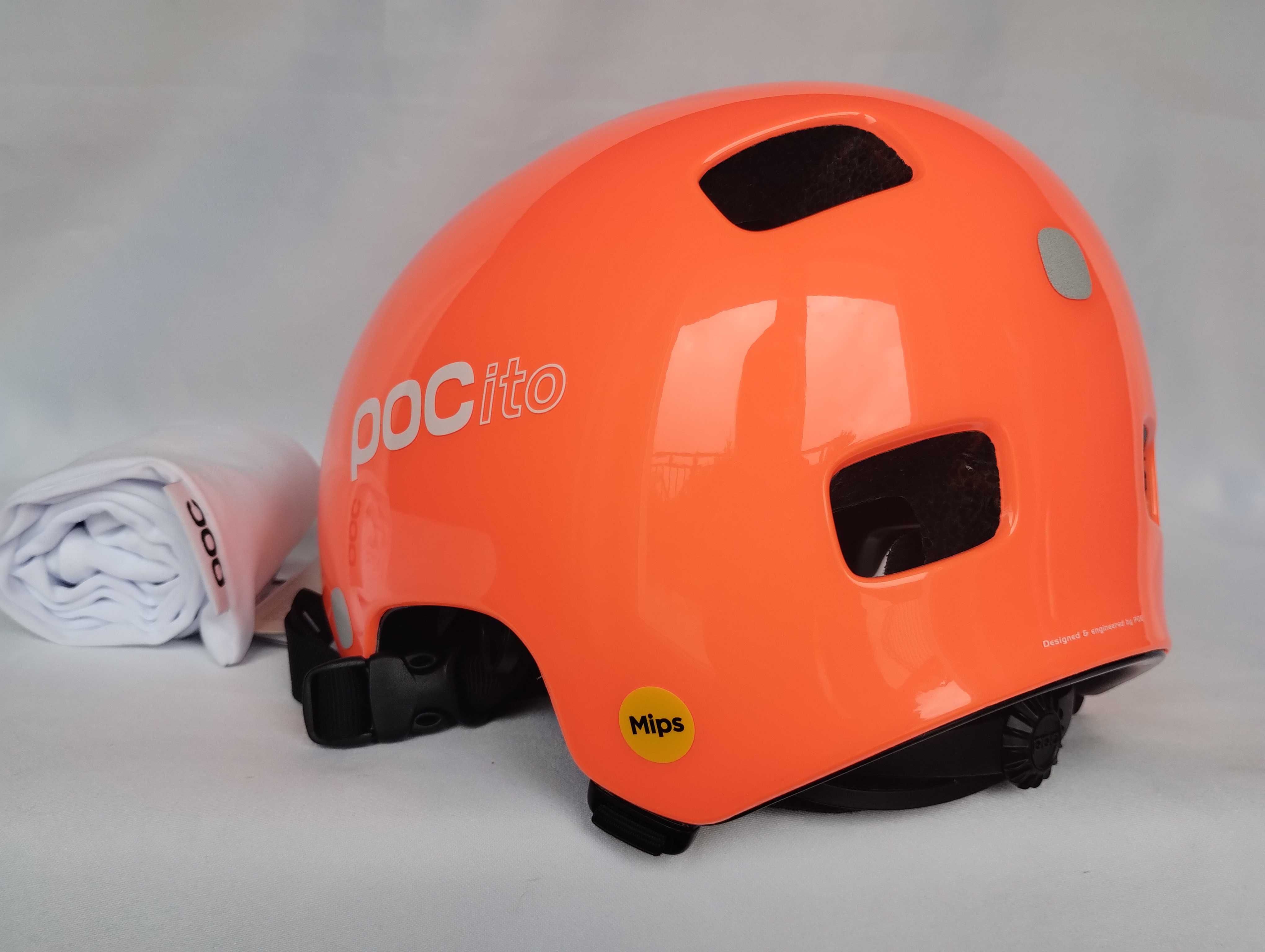 Kask rowerowy dziecięcy Pocito Crane Mips Fluorescent Orange M 55-58cm