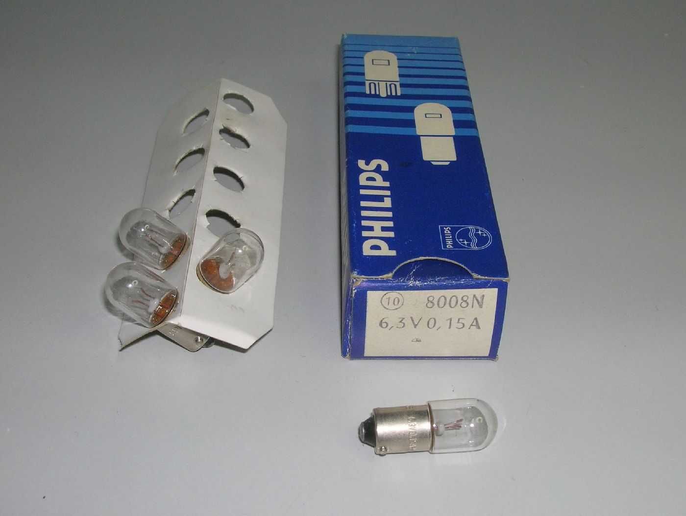 Lâmpadas para rádio 6,3V 0,15A rosca E10 ou baioneta, 10x28mm.